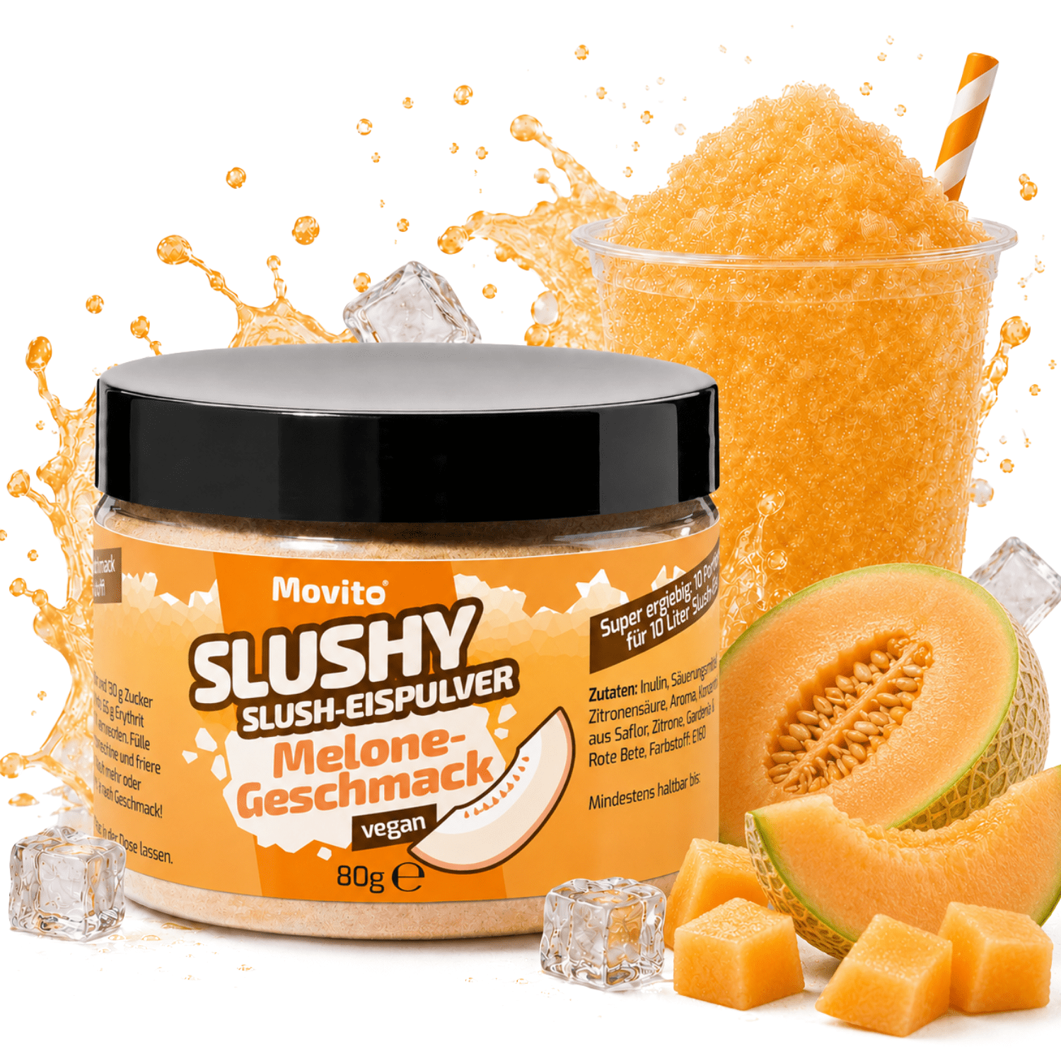 Image of Slush Ice Syrup Melon For 10 Liters Of Slush | Powder Concentrate For Slush Machine & Slushy Maker | Azo Free | Without Sugar & Sweetener