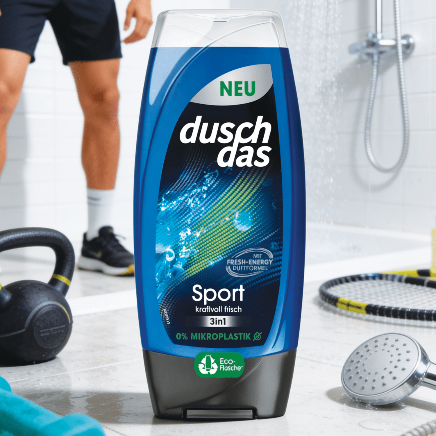 Image of 3-pack Duschdas 3-in-1 Shower Gel & Shampoo - Sport - Shower Bath With Fresh-energy Scent Formula For A Refreshing Start To 3 X 225 Ml
