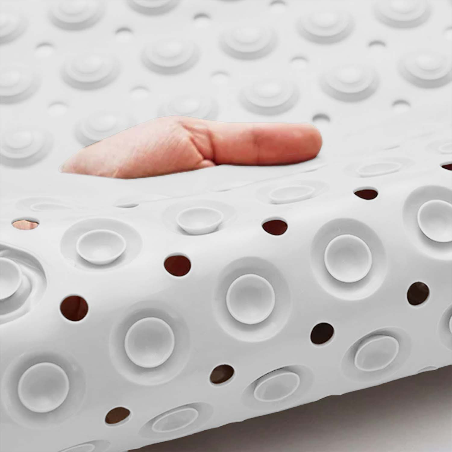 Solid Color Non-Slip Bath Mat with Drainage Holes