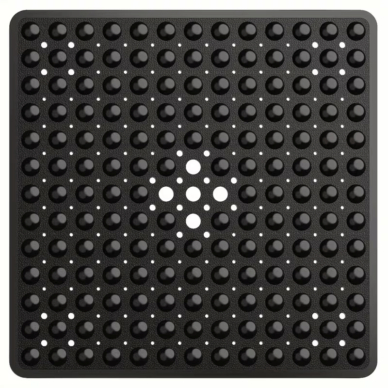 Solid Color Non-Slip Bath Mat with Drainage Holes
