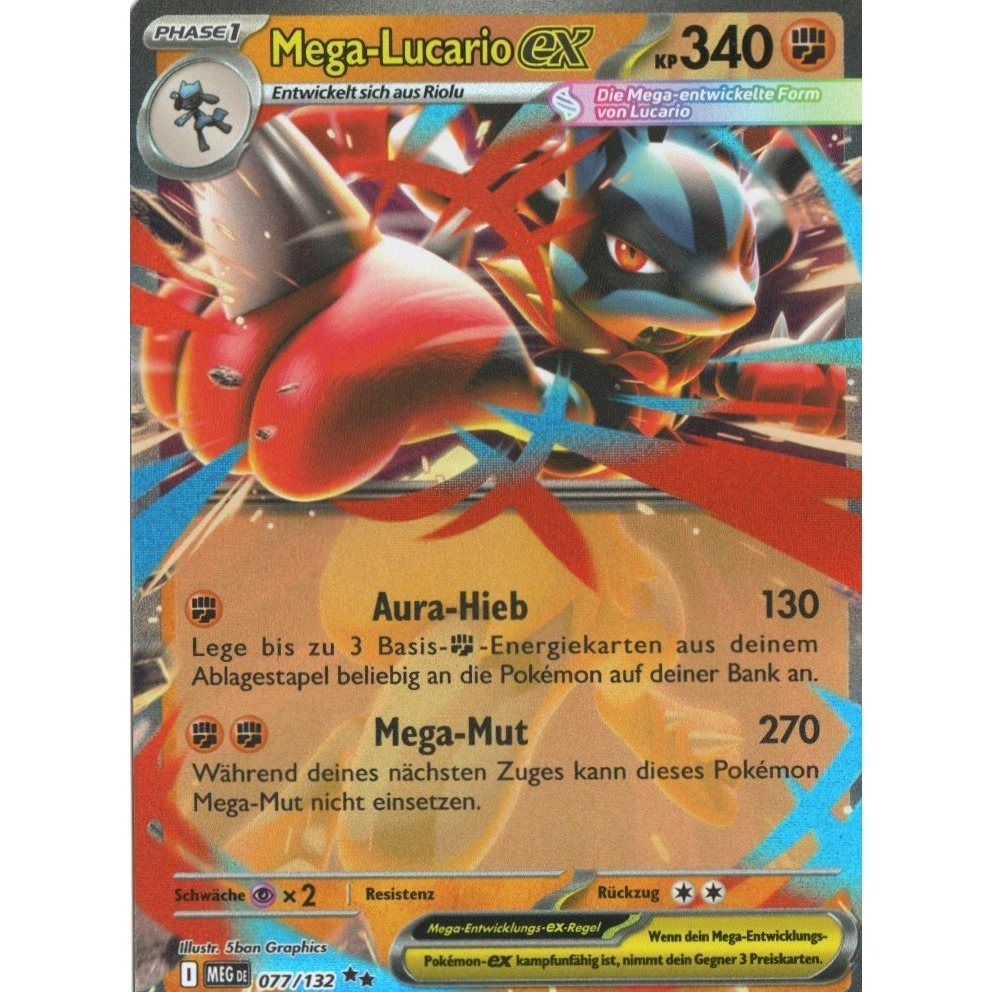 Mega Ex - Meg 077/132 - Mega Evolution - Holographic - - German