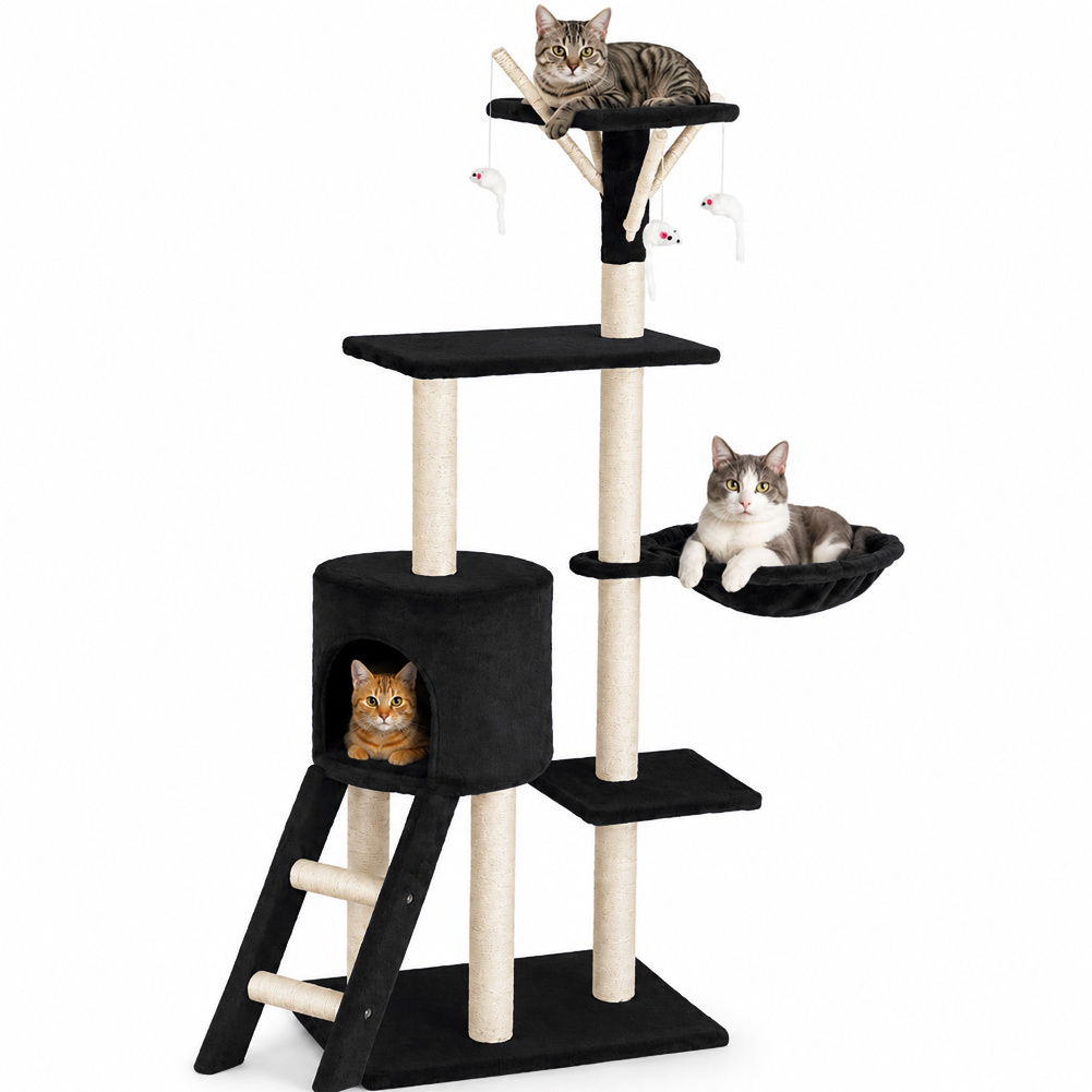 TEMU BAKAJI Tiragraffi per Albero Sisal Giochi Gioco x Gatto Tira Graffi per Graffiatoio a Colonna Arredo Altezza 144cm