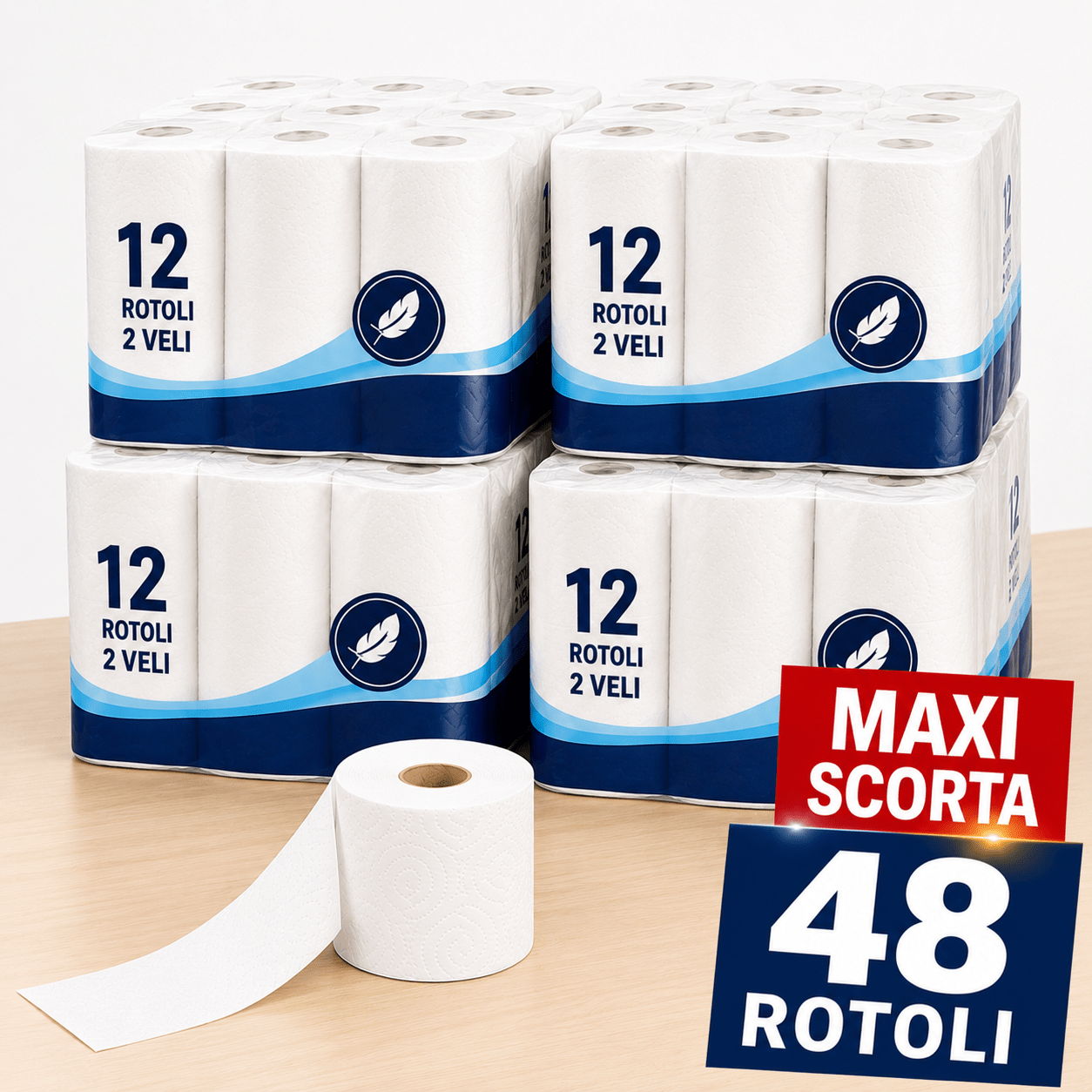 TEMU Mega offerta 48 rotoli carta igienica 2 veli, 180 strappi �� super famiglia, morbida e resistente, subito!