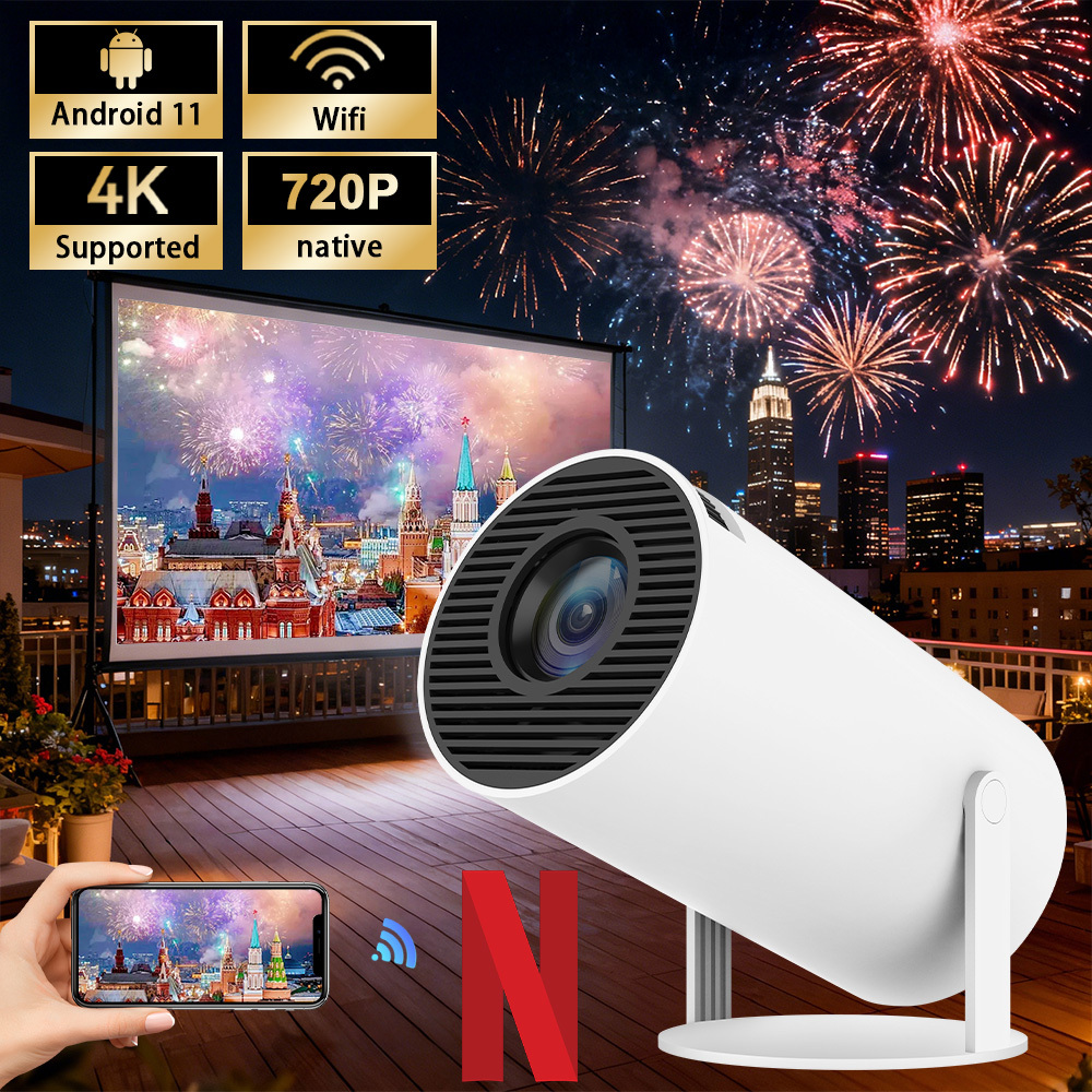 TEMU Mini Wireless Portable Projector, With Native 720p, Supports High-definition Video, 180° Rotatable Film Projector, Hd/av/smartphones/laptops