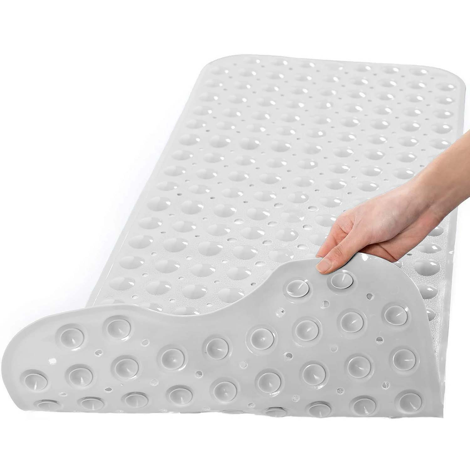 Solid Color Non-Slip Bath Mat with Drainage Holes
