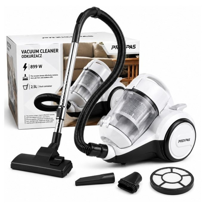 Image of Cyclone Hepa Bagless Vacuum Cleaner, 2.5l, Power Adjustment For Carpets, Upholstery, And Pet Hair