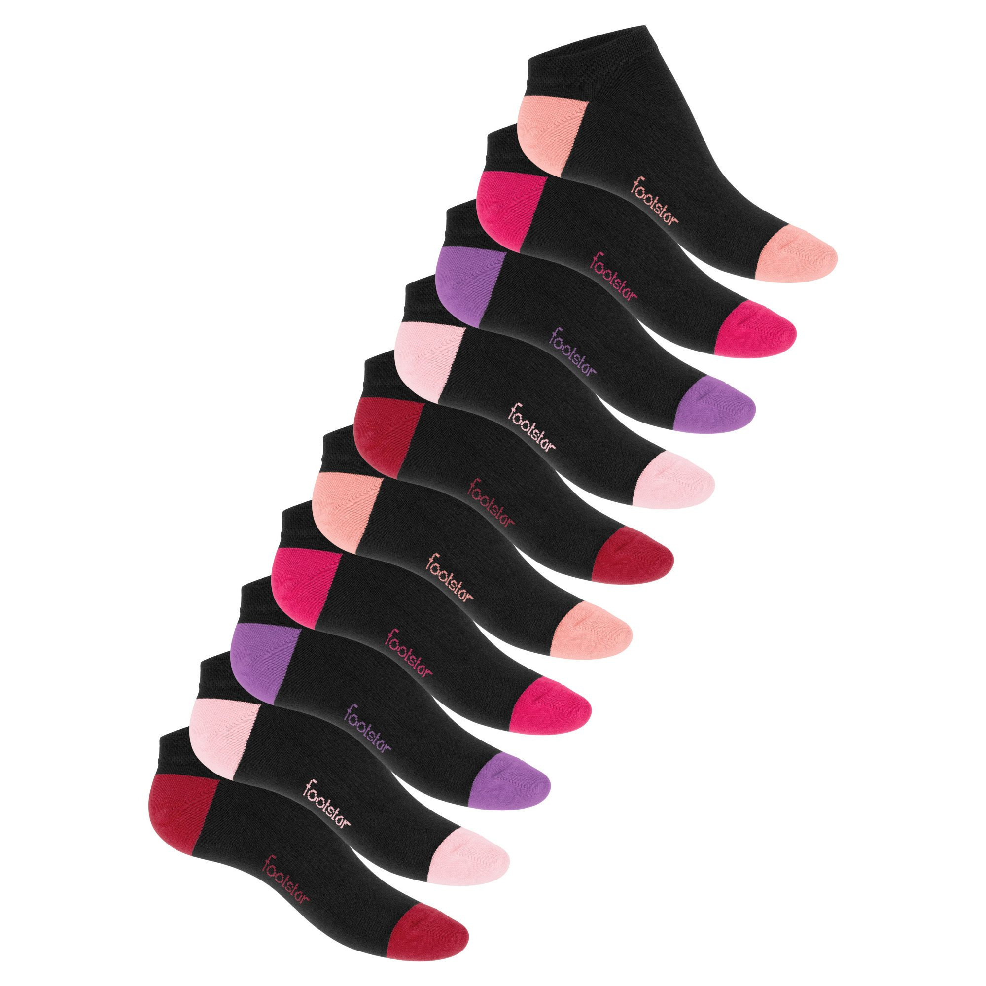 Image of 10 Pairs Of Men's And Women's With Contrasting Heel And Toe, Comfortable Cotton Ankle Socks For Sports And Leisure