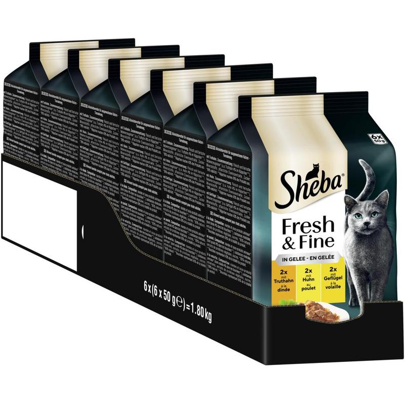 Sheba® Fresh & Fine With Turkey, Chicken And Poultry X 50g