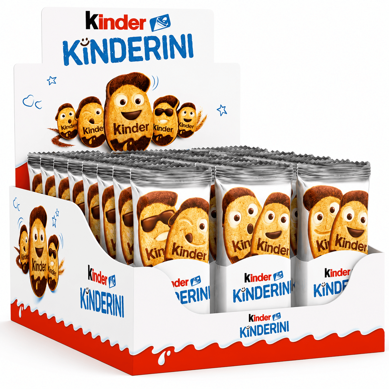 Ferrero Kinder Kinderini 24 X 25g - Soft Biscuits With Milk & Chocolate Cream, 600g Bulk Pack