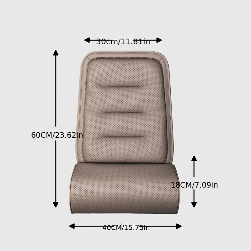 Luxury Nappa Car Seat Cushion, Extended Leg Support