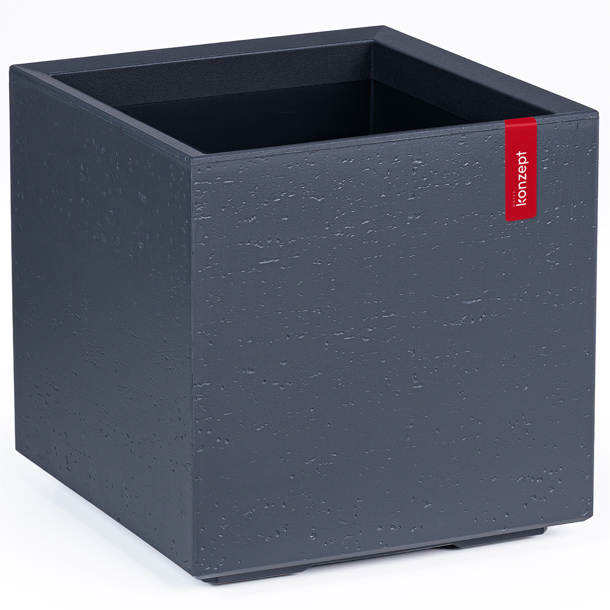 Planters With Wheels In Concrete Look - Square, Mobile, For Indoors & Outdoors, In - In 3 Sizes