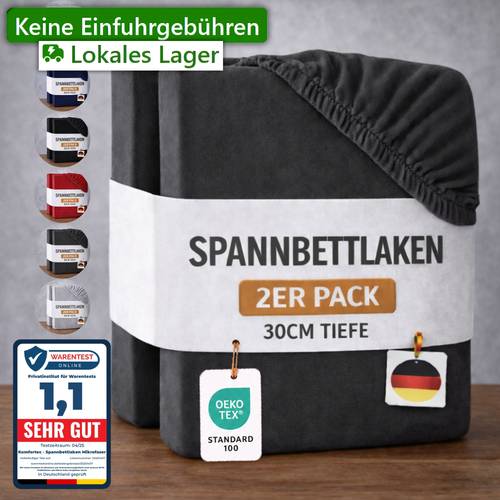 Artikelbild 2er-pack spannbettlaken aus 100% mikrofaser (90 g/m²) elastischer rundumgummi