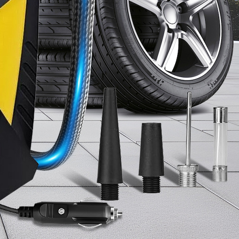 TEMU Tire Inflator Air Compressor, Digital Car Tire Air Pump, 1 Set Portable Tire Inflator, Smart Electric Air Compressor With Auto Shutoff, Led