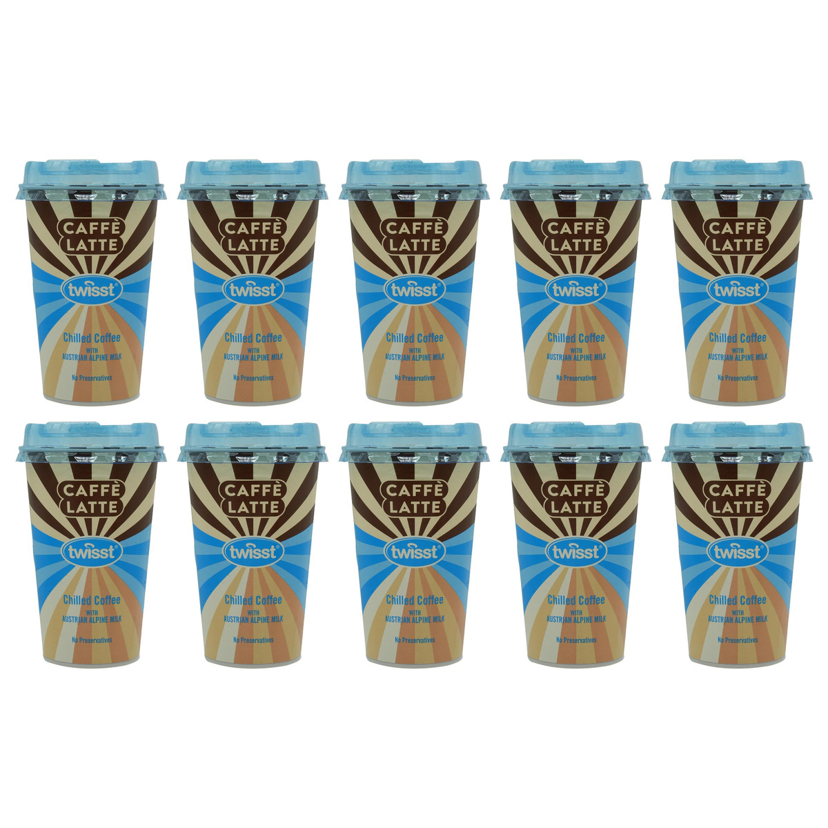 Twisst Coffee Latte Cup With Creamy Alpine Milk 230ml 10-pack