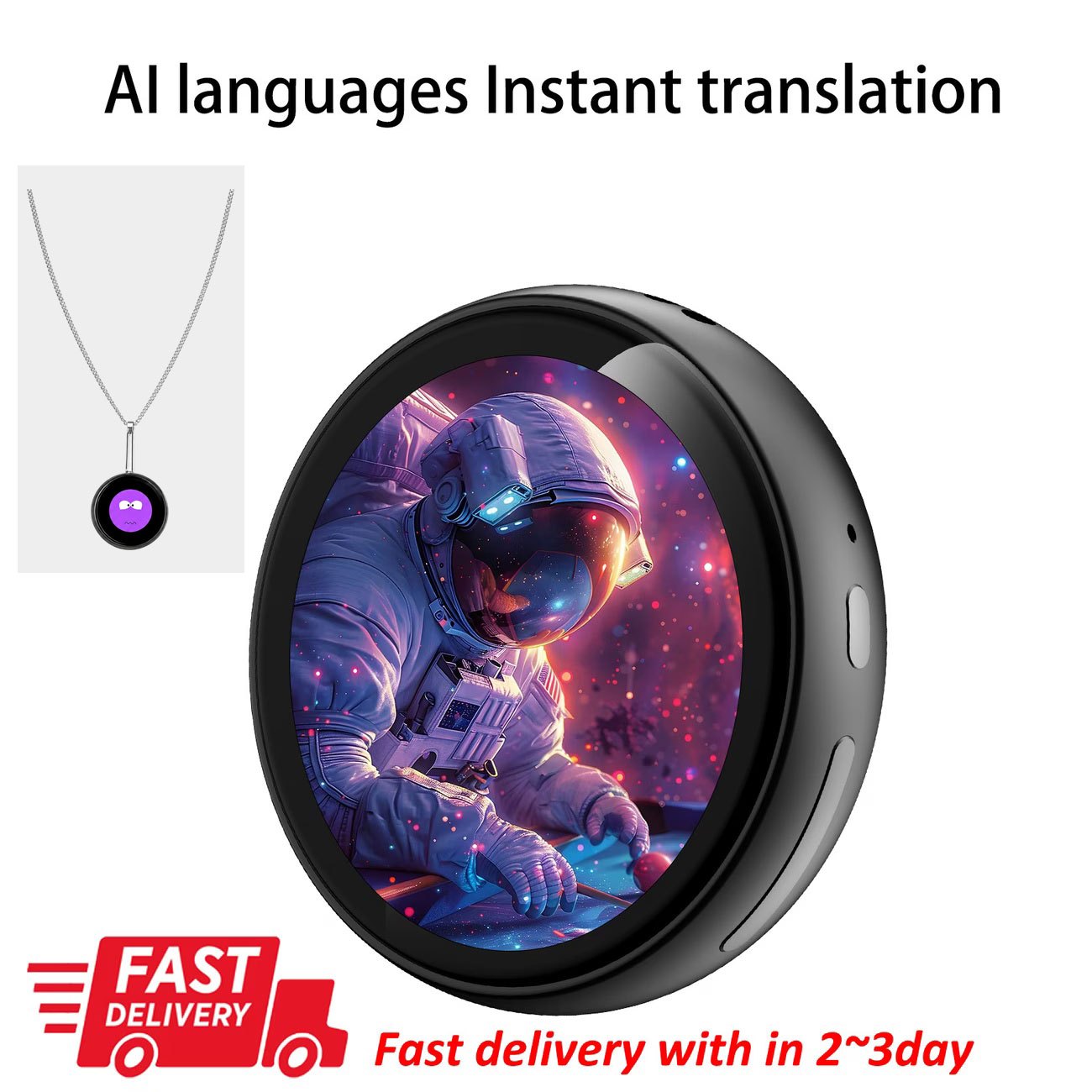 1pc Translator, 60 Languages Offline & Online Translation, Wireless , Ultra-portable Design, Semi-intelligent Assistant For Business Travel & Language Learning