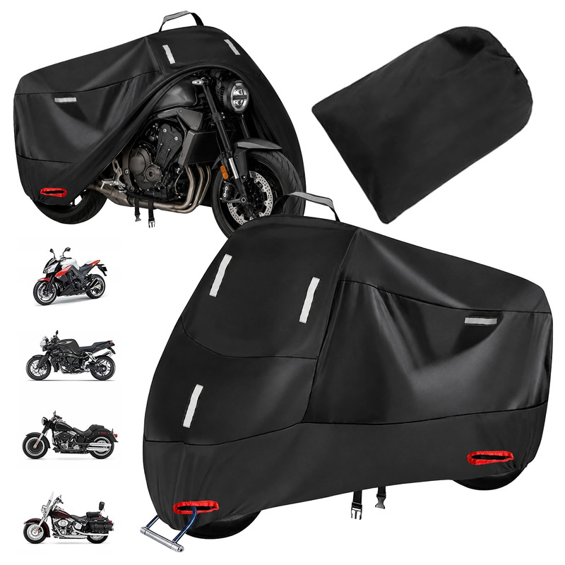Xxxl Cover For Scooter Motorcycle Waterproof Universal 265x105x125 Cm Against Rain Sun Snow With Storage Bag