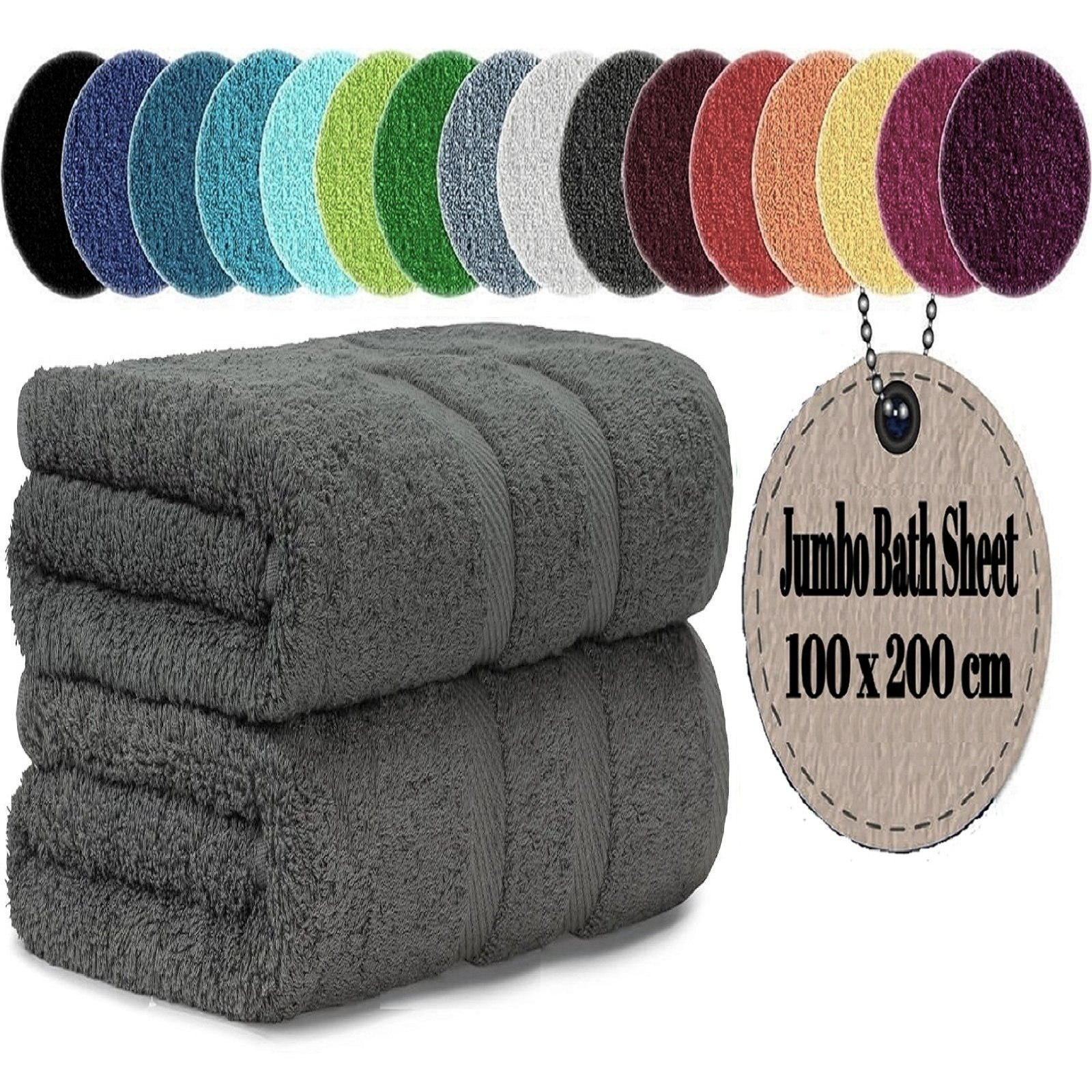TEMU Pack Of 2 Extra Large Bath Sheets 100 X 200 Cm 100% Egyptian Combed Cotton Xl Towels Quick Dry Jumbo Bath Sheet Super Quality Towels Set