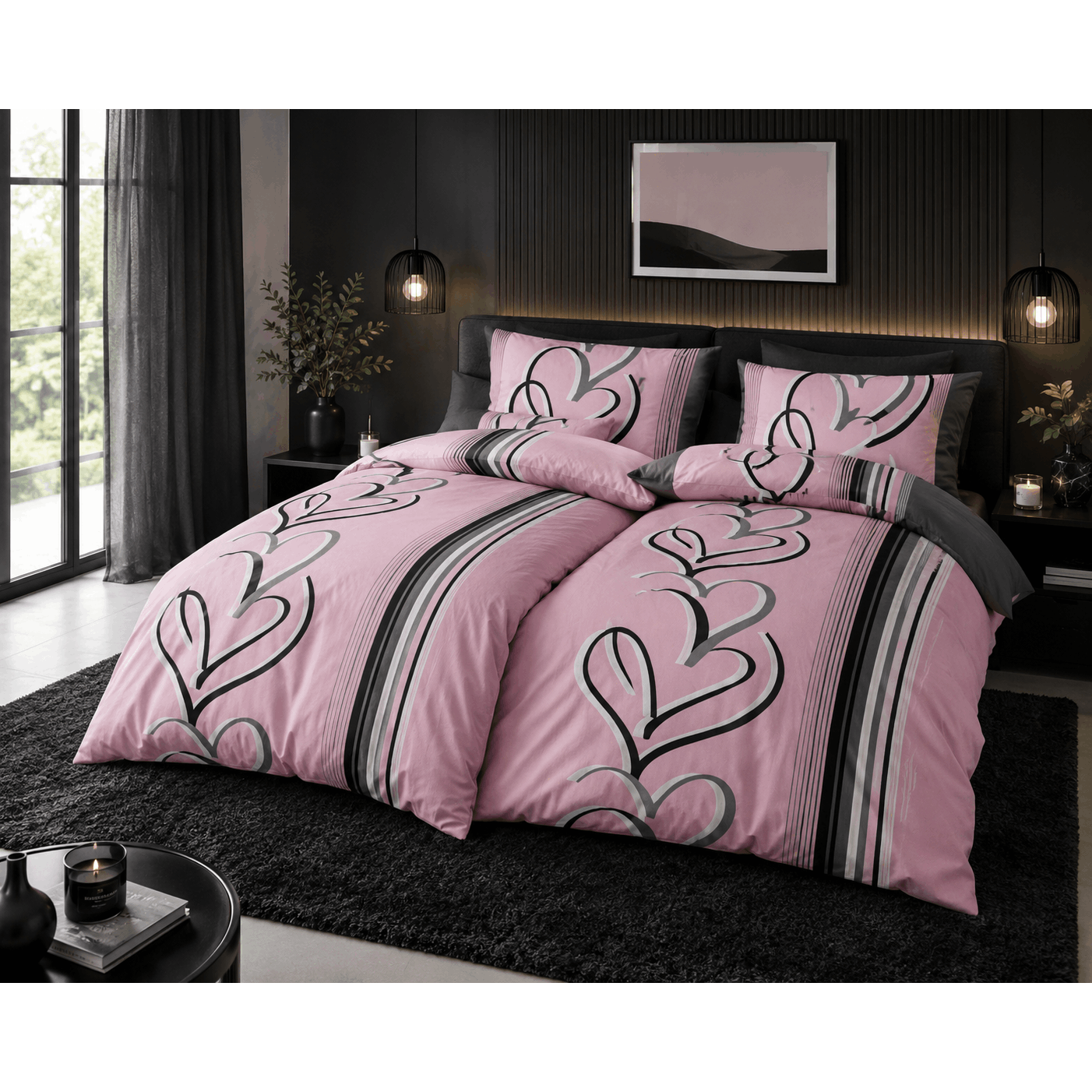 Bed Linen 135x200 Cm Reversible Duvet Cover 2pcs 40x80 Cm -blend Button Closure Made