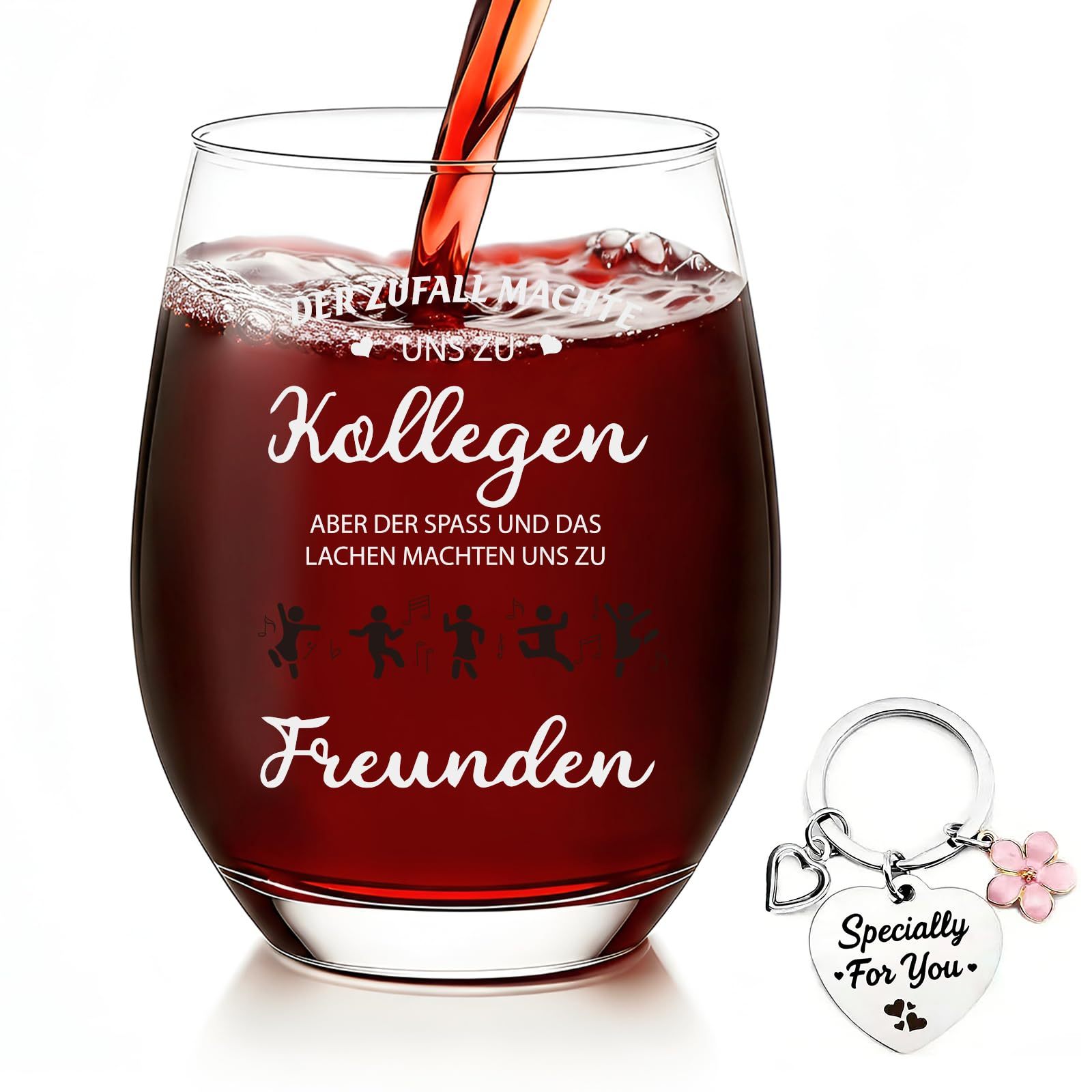 Bebeizi Gifts For Colleagues, Wine Glasses With " Made Us Colleagues" - Funny Gifts For Women And Men, Wine Glasses To Go, Birthday Gift, Christmas Gifts, 520ml