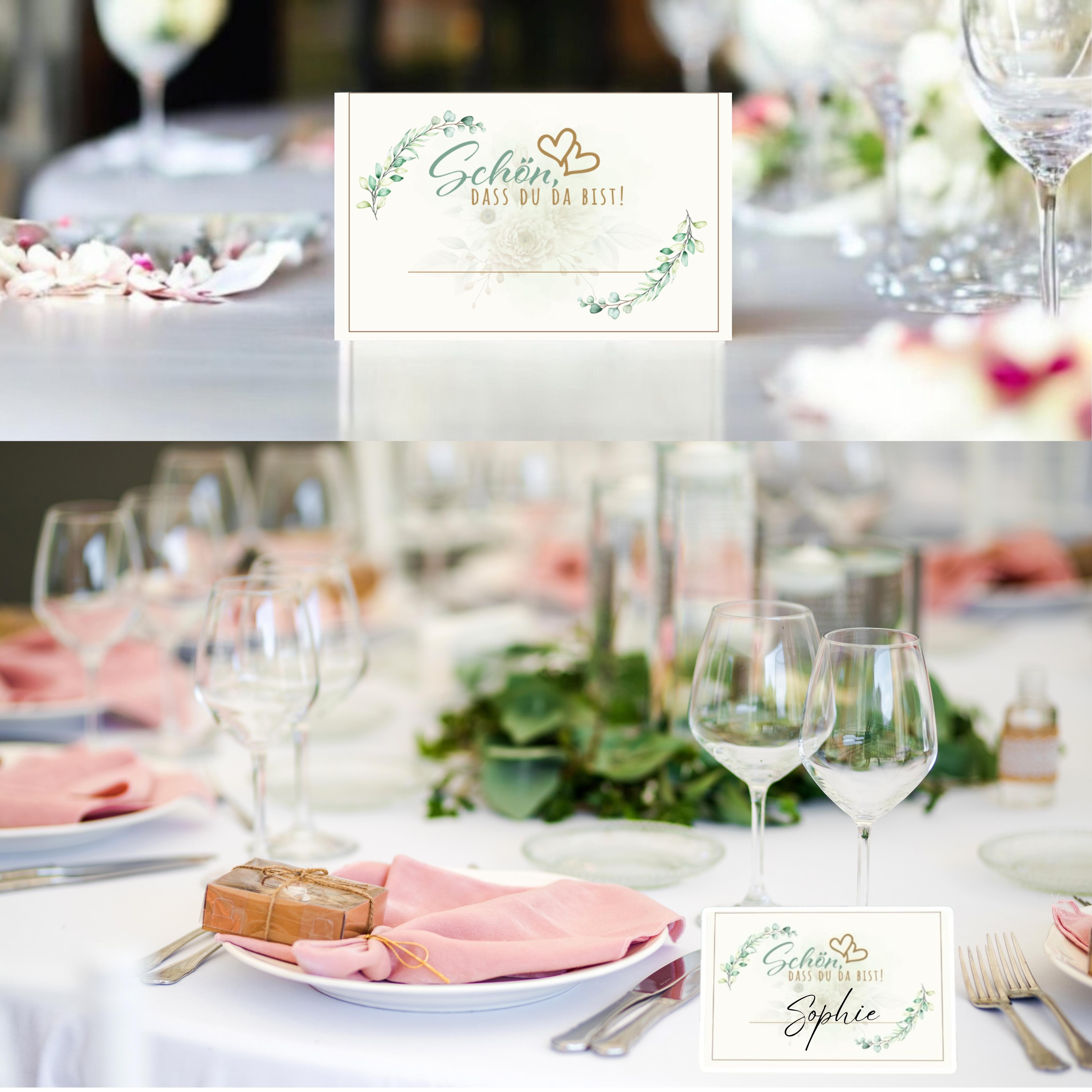 Image of Colortouch Table Cards, Name Cards, 50 Pieces For Writing, Wedding, Birthday, Confirmation, Communion, Baptism, Celebration, Self-writing Name Tags