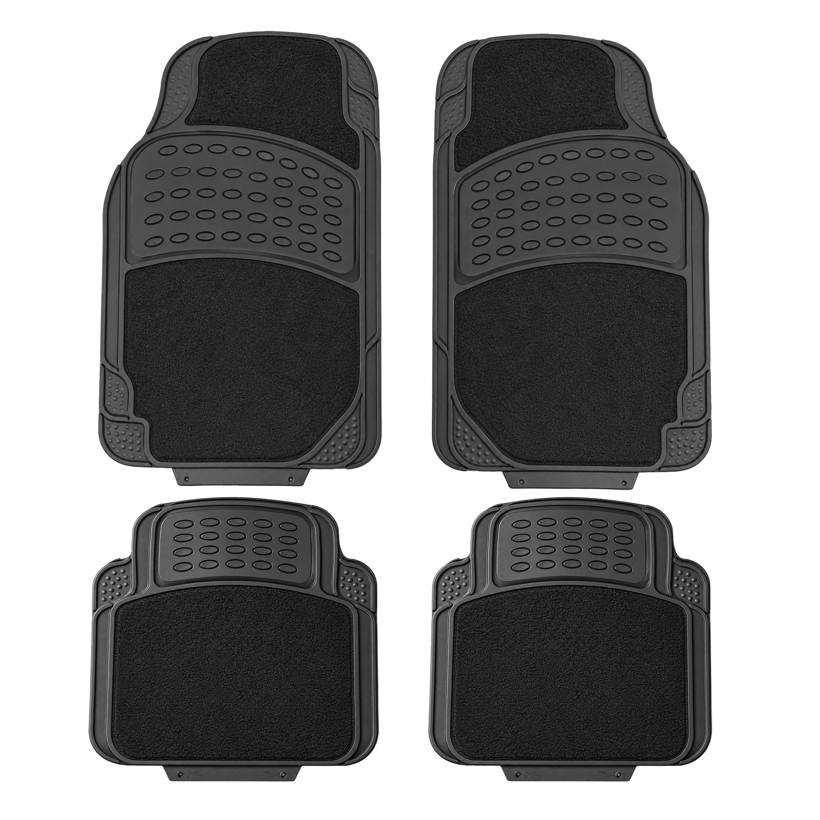TEMU Juego de 4 alfombrillas universales para coche, alfombrillas antideslizantes para interior de vehículo, accesorios para coche sedán y SUV.