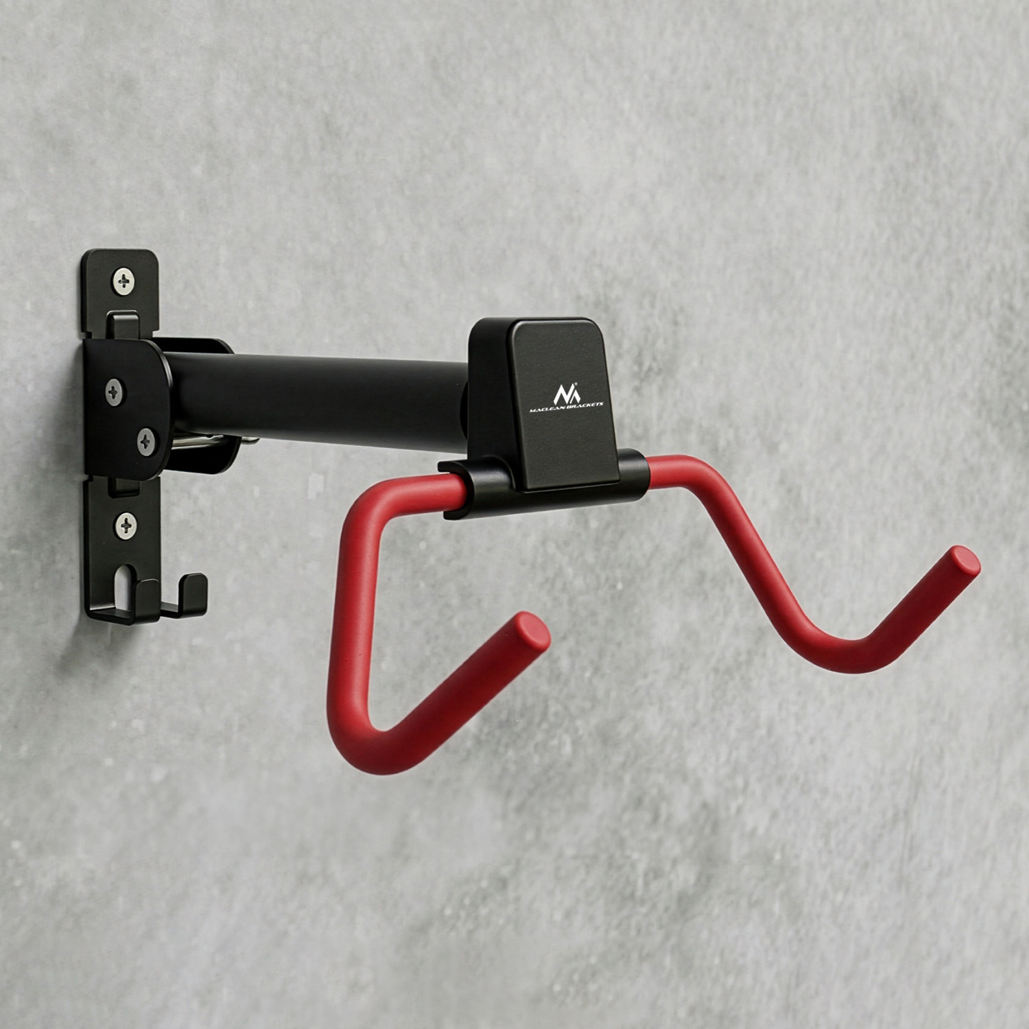 TEMU Supporto a parete/buco per bici Maclean, orizzontale, in acciaio, carico massimo 30 kg, regolazione angolare, MC-172