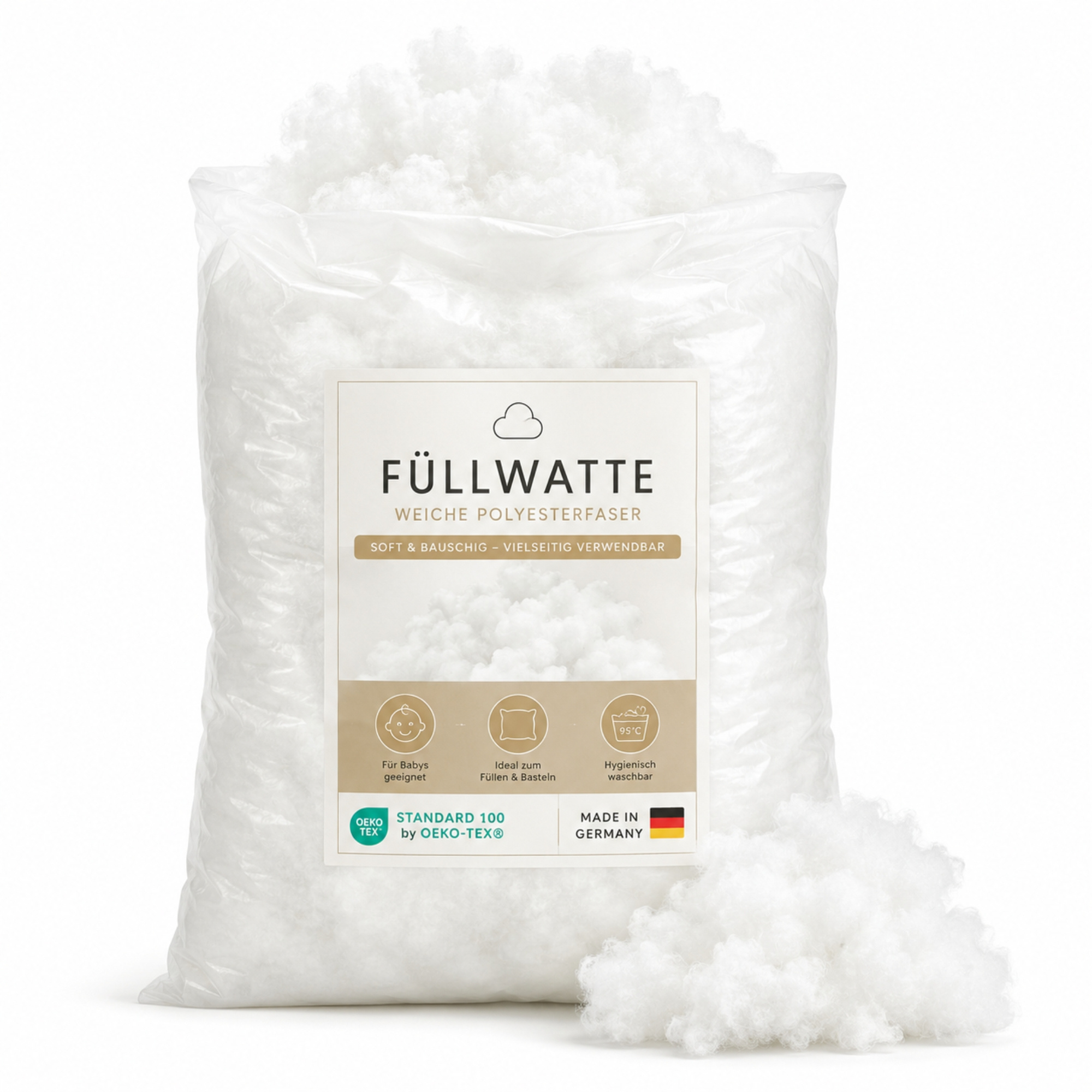 Filling Wadding 1kg, Allergy-neutral, Odorless, And . Perfect For Pillows And Diy Projects. Washable Up To 95°c, Dryer Safe, Durable, And Form-stable