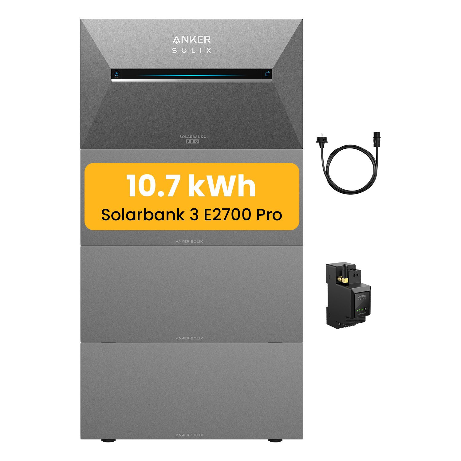 Image of Powerness® Balcony Power Station Storage 10.7 Kwh, Solar Power Bank 3 E2700 Pro With Bp2700x3 Battery, Includes Smart Meter For Balcony Power Station