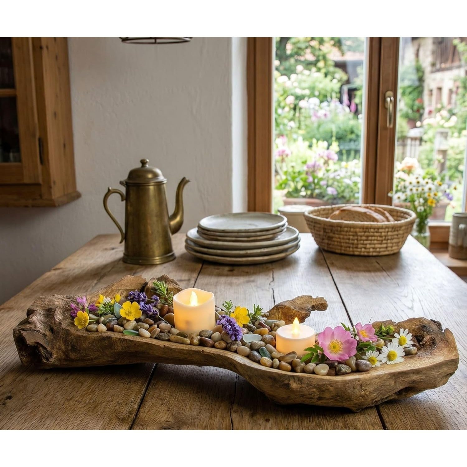 Wood Decoration "root" Decorative Bowl 50 Cm Long, Rustic Table Decoration, Natural Wooden Bowl Made Of Root Wood