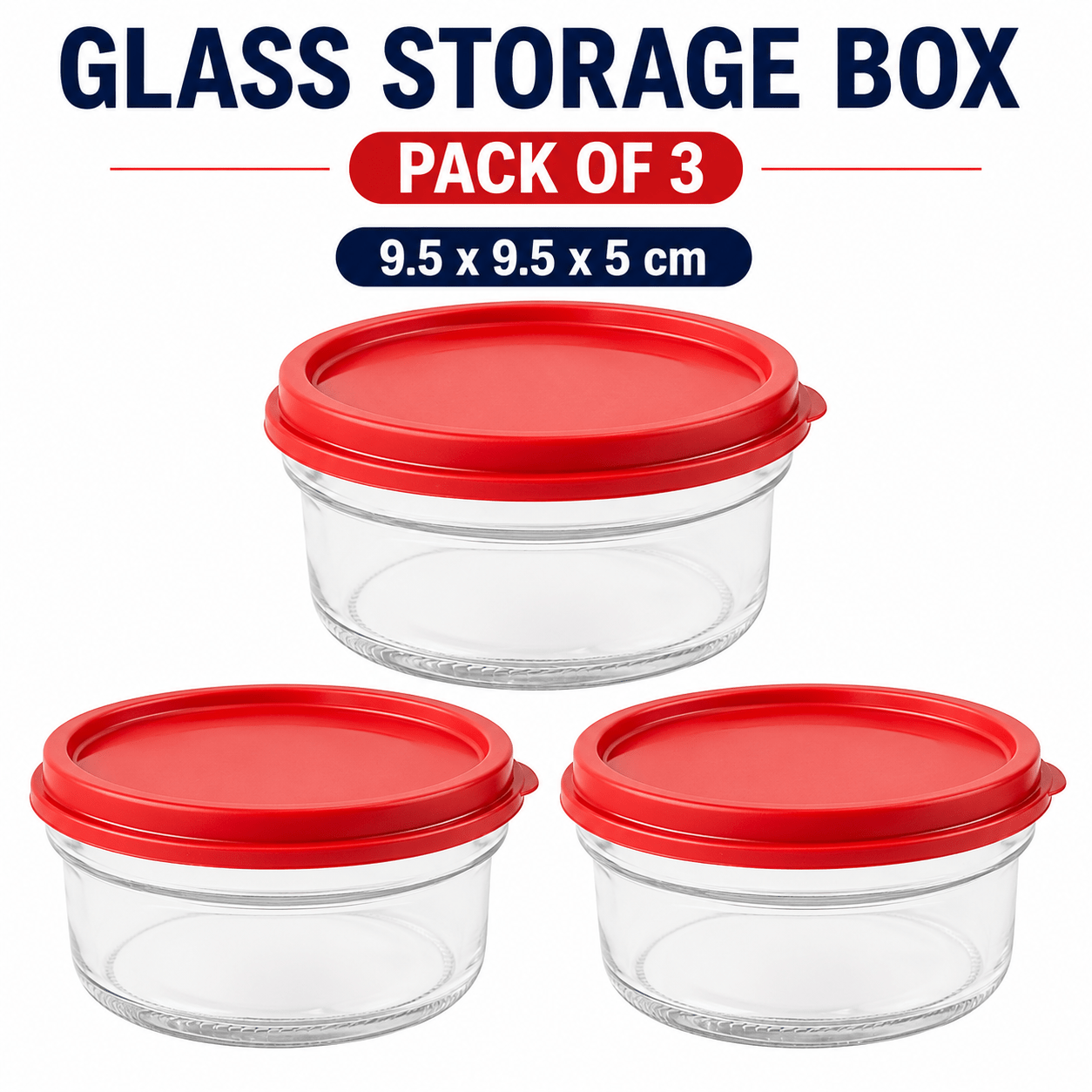 TEMU Glass Storage Containers Set Of 3 With Secure Lids – Leakproof Food Storage For Home Kitchen