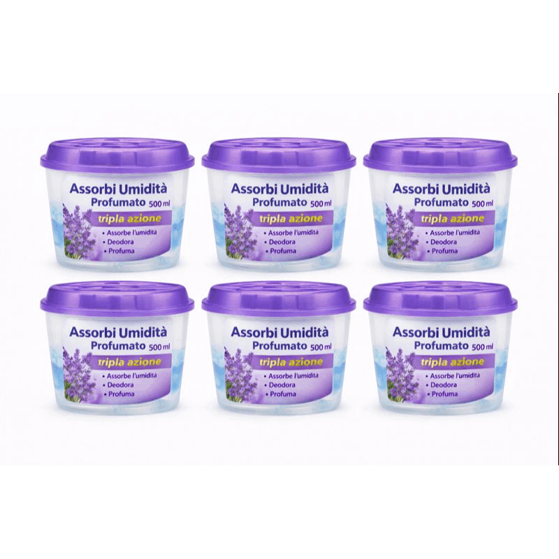 TEMU Set 6 Assorbi Umidit� Profumati alla Lavanda 500 ml �� Deumidificatori