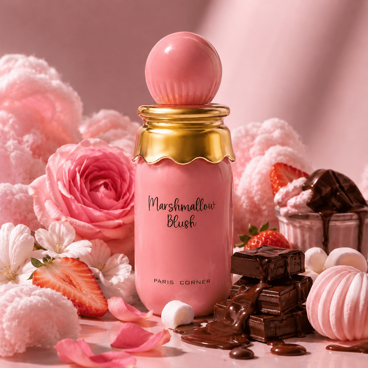 Image of Paris Corner Marshmallow Blush Eau De Parfum For Women, 30 Ml – Fruity Gourmand Fragrance With Strawberry, Raspberry, Vanilla & Marshmallow