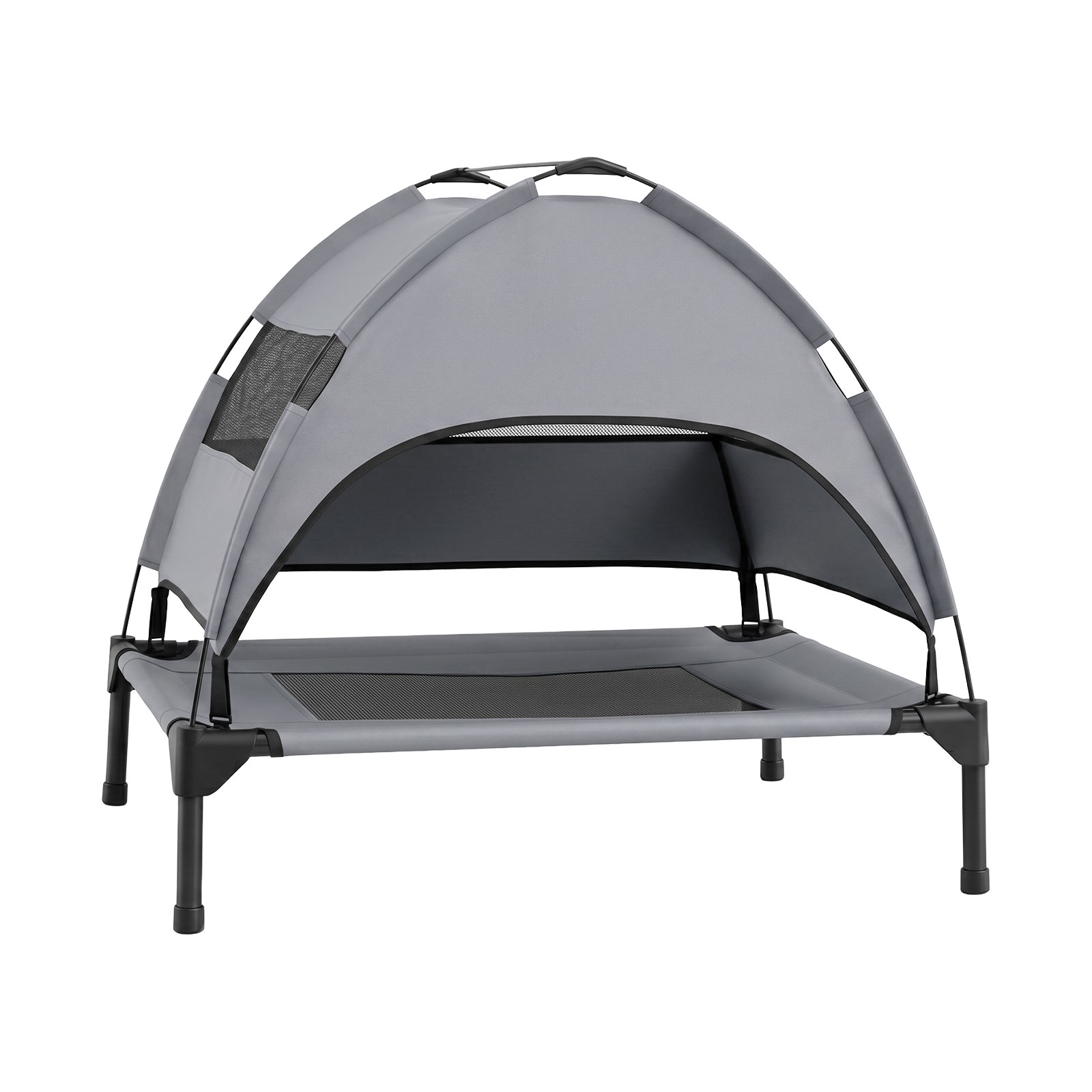 Image of Elevated Dog Bed With Canopy, Raised Indoor Outdoor Pet Bed With Removable Shade Tent, Portable Dog Cot For Large Dogs, 122.5 X 91 X 95 Cm