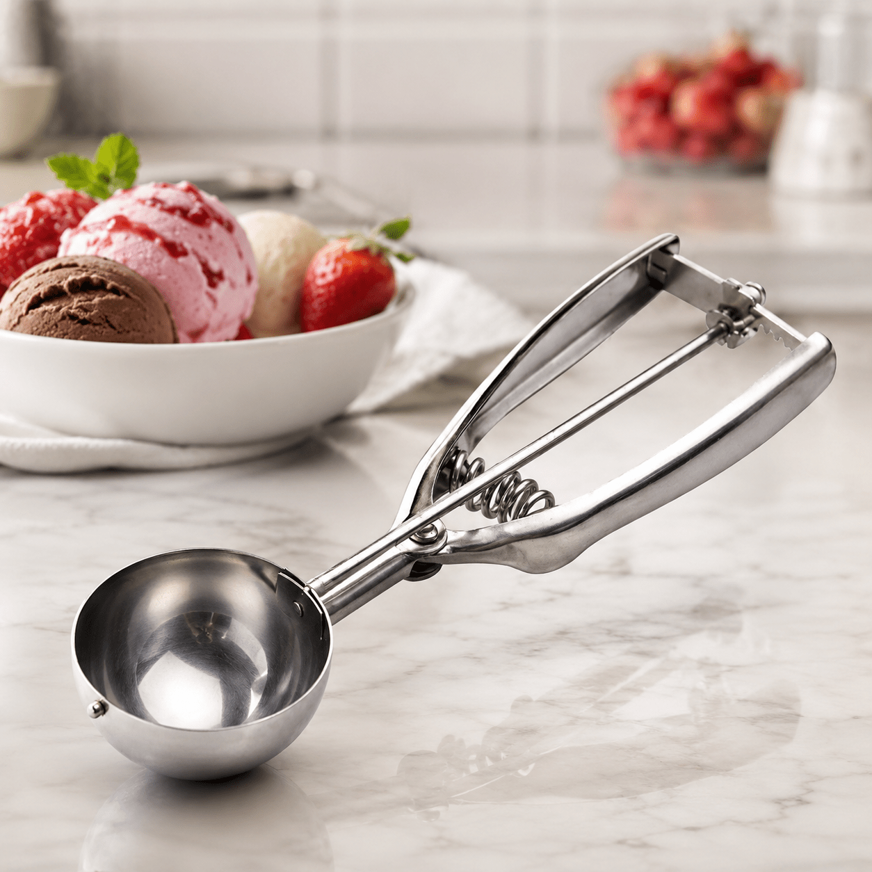 TEMU Stainless Steel Ice Cream Scoop 5cm Dessert Serving Tool Kitchen Home Uk