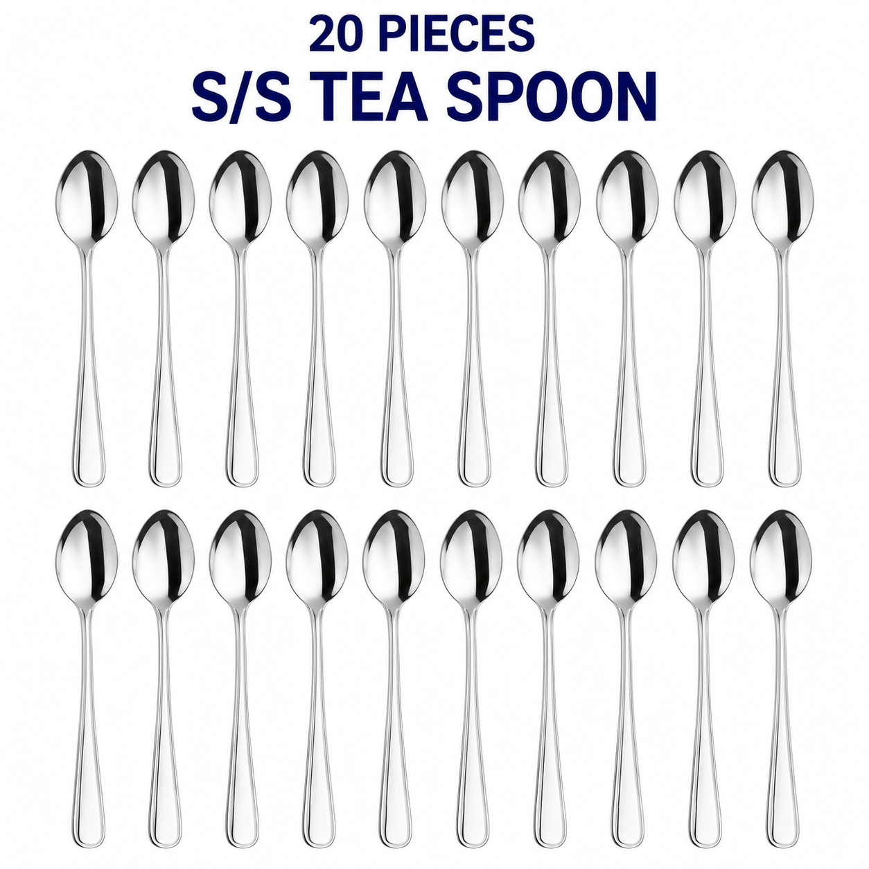 TEMU 20-piece Stainless Steel Tea Spoon Set With Card, Durable Metal Teaspoons For Tea, Coffee & Desserts, Kitchen Tableware Set