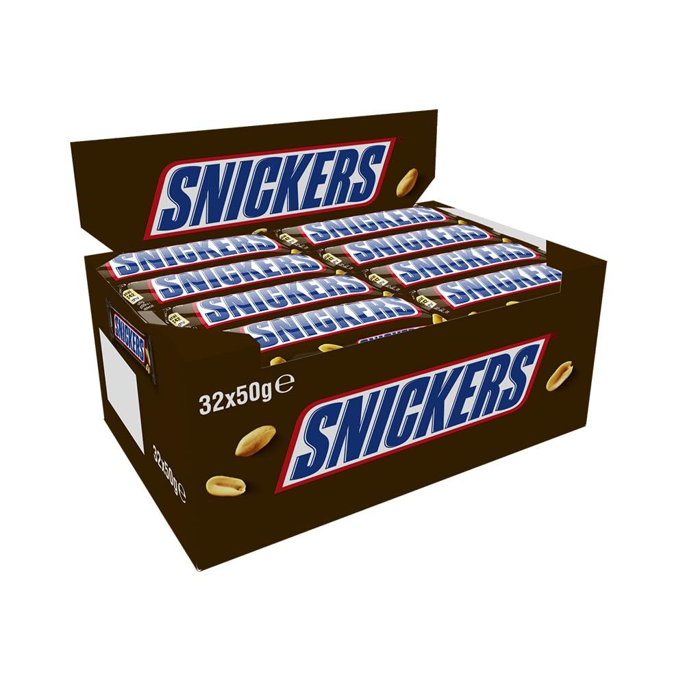 32-pack Snickers Chocolate Bars 50g – Milk Chocolate With Caramel, & Nougat – 1.6kg Bulk Pack