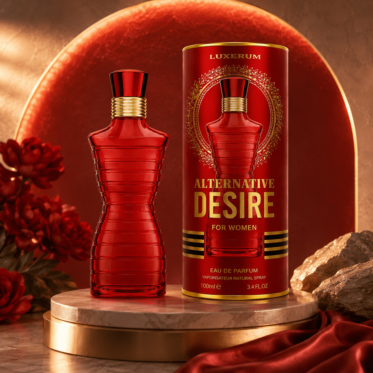 TEMU Alternative Desire Eau de Parfum pour Femme, 100 ml par Luxerum – Parfum féminin et élégant à l'arôme enveloppant, idéal pour qui recherchent un