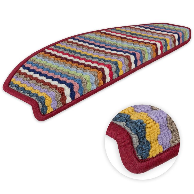 Multistripe Colorful Semi-circular Step Mats 15pcs