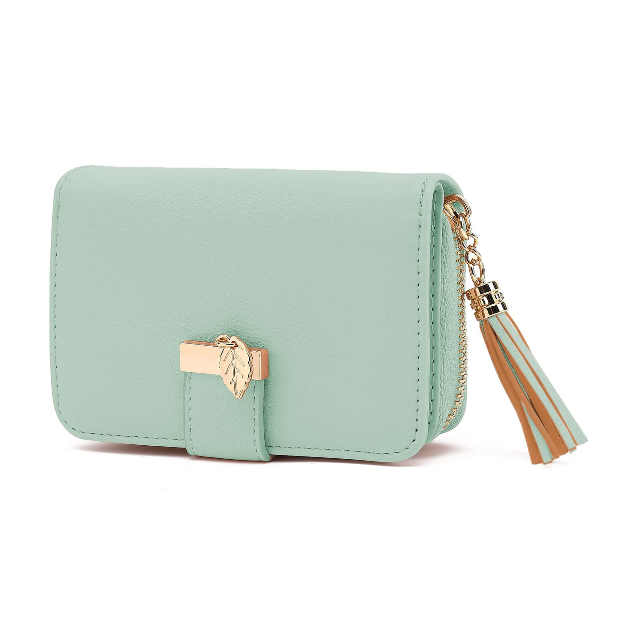 Image of Mofut Women's Soft Pu Leather Wallet, Compact Short Format Wallet With 8 Card Slots, Id Window, And Bill Clip, For Cash And Credit Cards