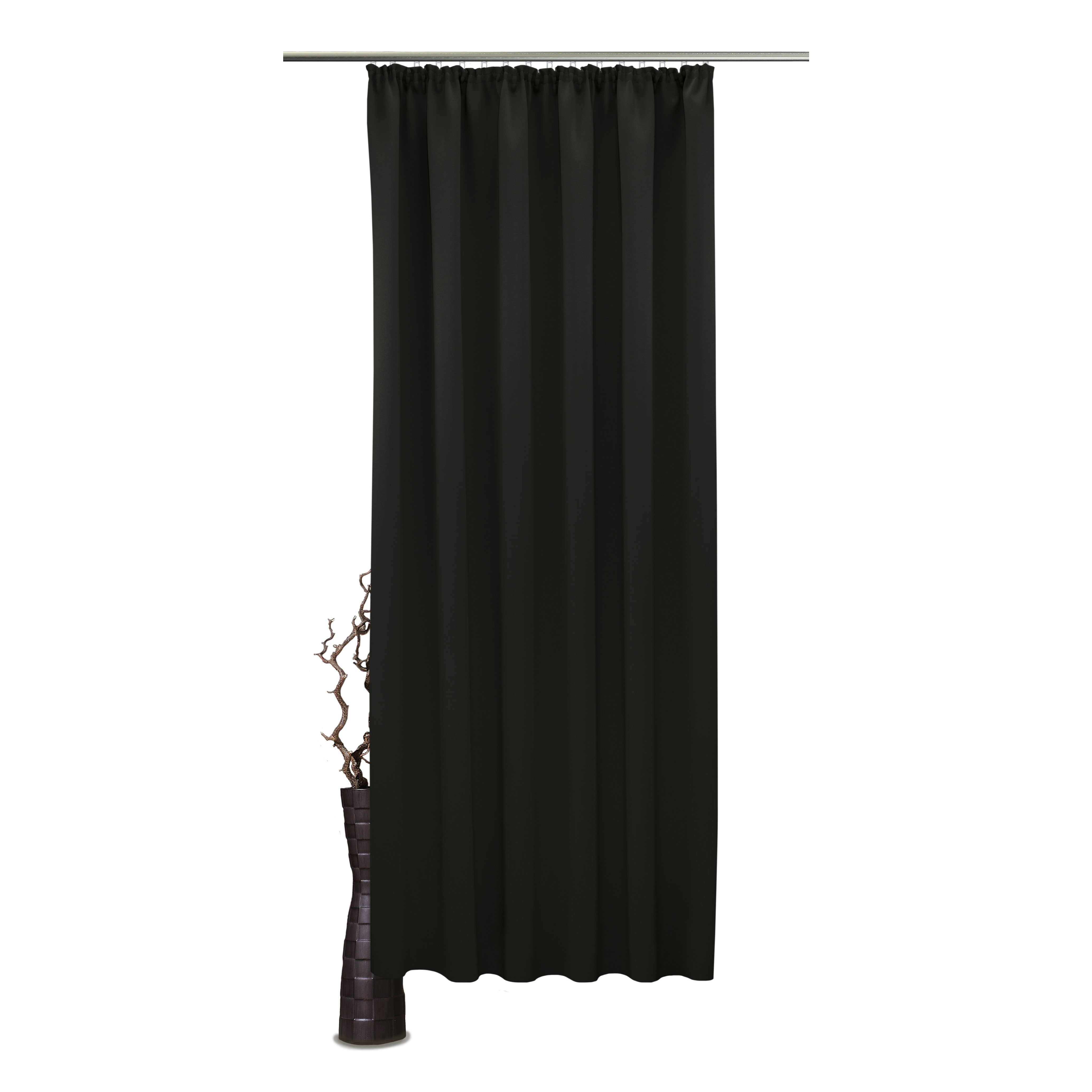 2-piece Blackout Curtain Leon, Set Of 2, Thermal Curtains With Rod Pocket, Trimmable To Length, Unhemmed Bottom, For Living Room, Bedroom, Modern