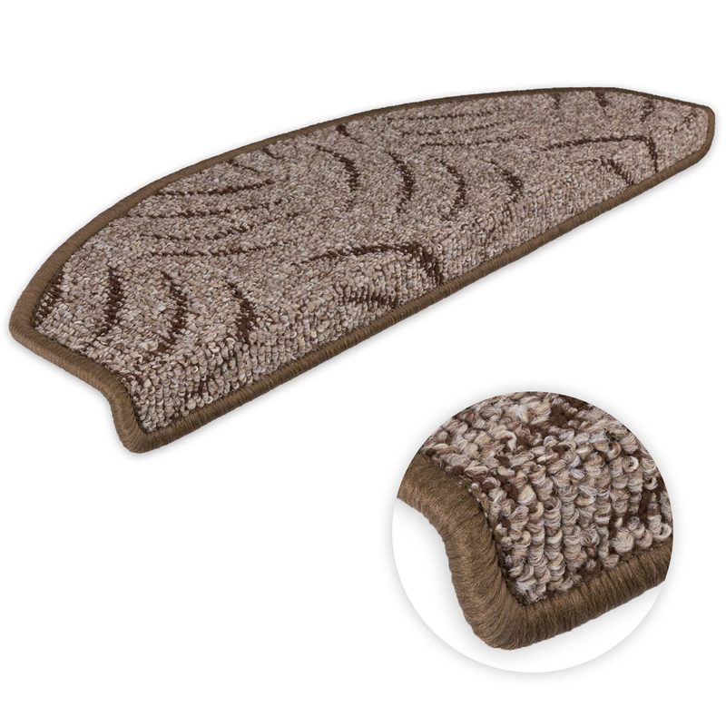 Prerow Half-round Brown Step Mats, 15 Pieces