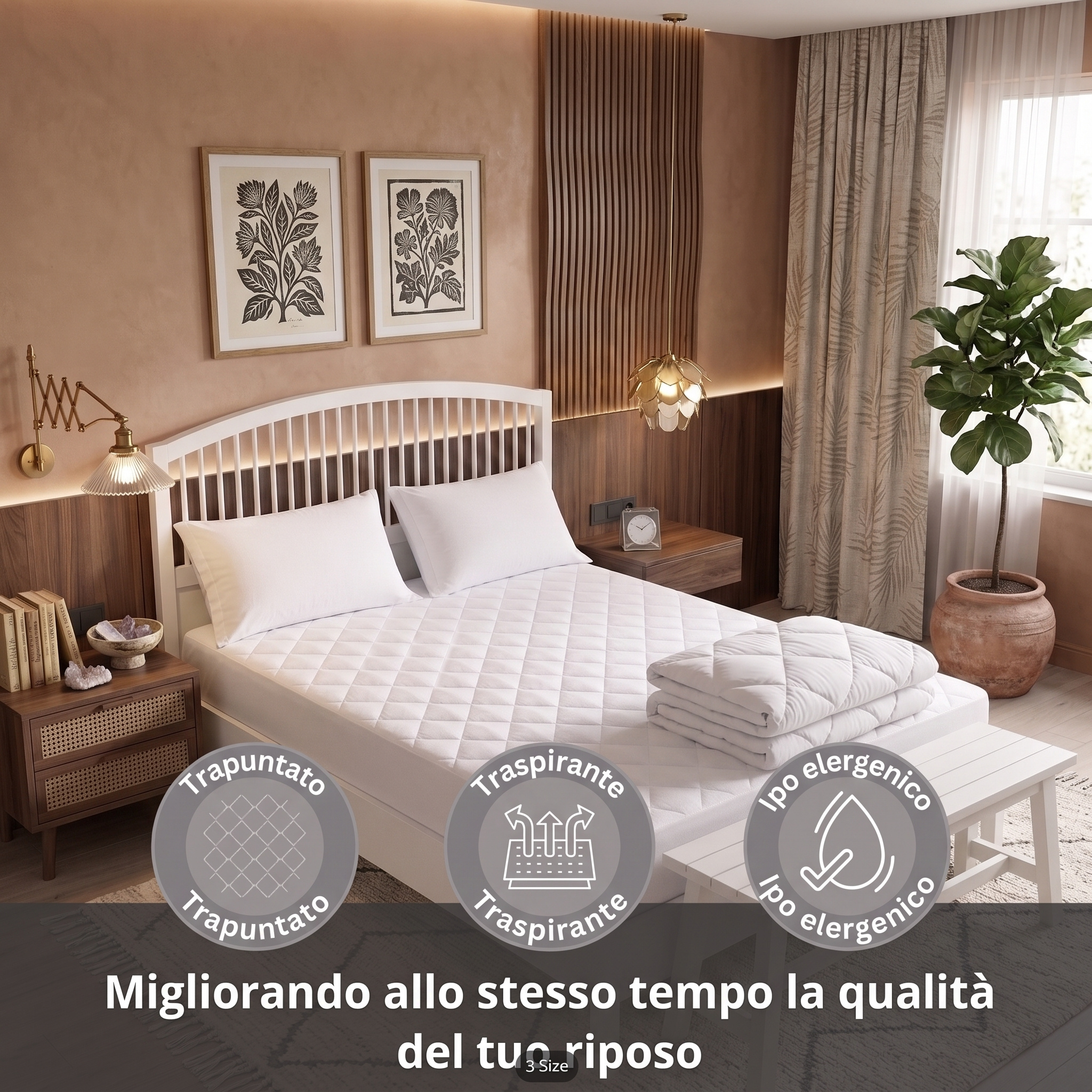 TEMU 1pc Quilted Mattress Protector Padded In Solid Color, Quilted Cover For Mattress With Deep Pockets, Sheet With Elasticized Corners, In Sizes For