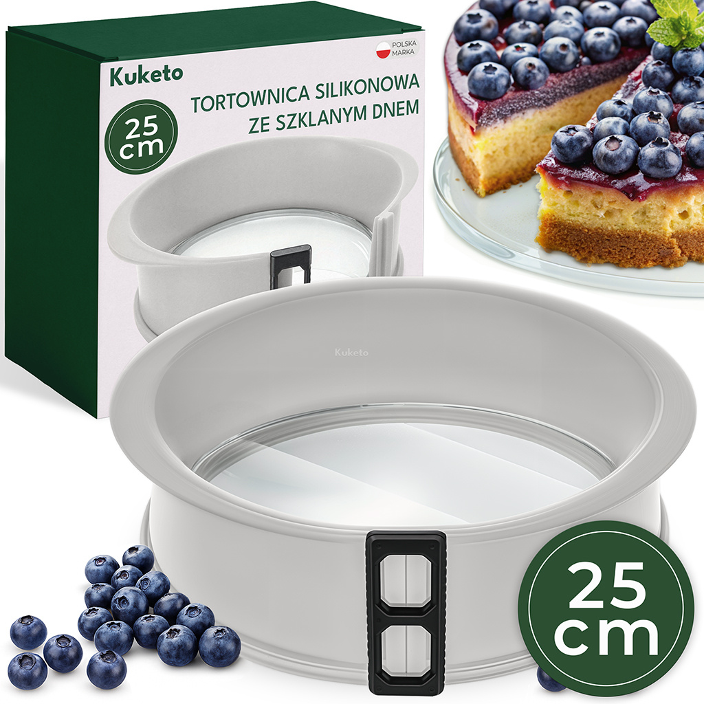 TEMU Molde para Pastel Kuketo - Molde de Silicona con Removible de Vidrio - Molde para Pastel con Removible - Diámetro del Molde .5 Cm - Materiales