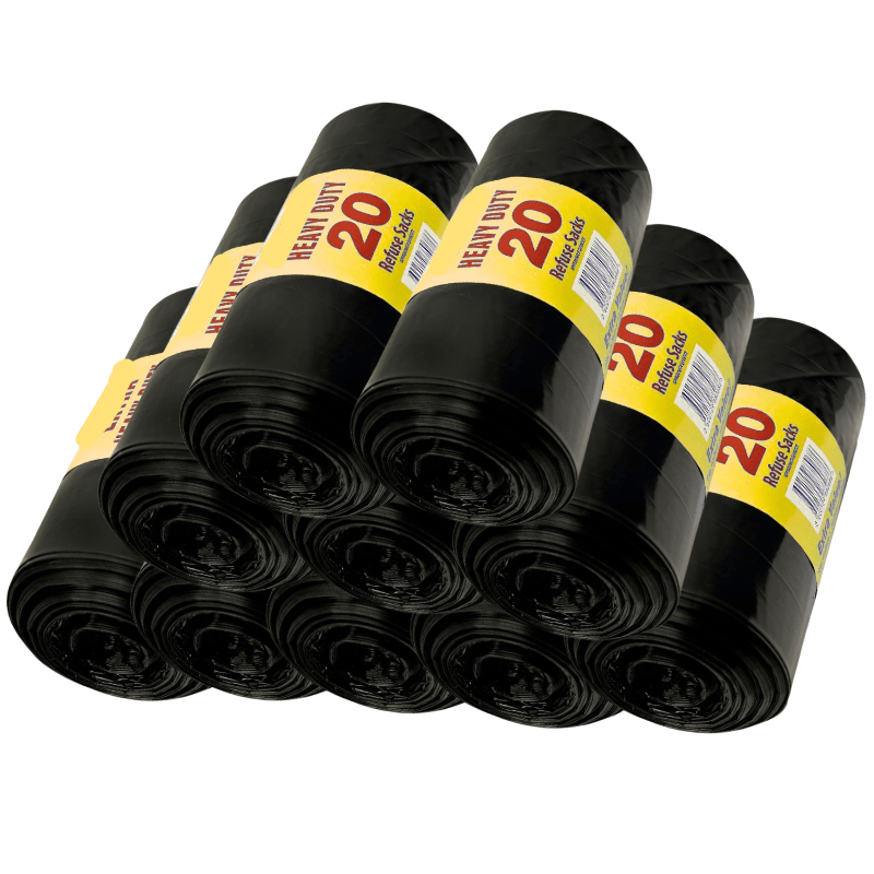 TEMU 15pk Black Bin Bag Rolls, Liners Sacks Disposable Kitchen, Waste Dustbin Liner Trash Rubbish Leakproof Bins Bags Garbage Sack, 15 Pack X 20