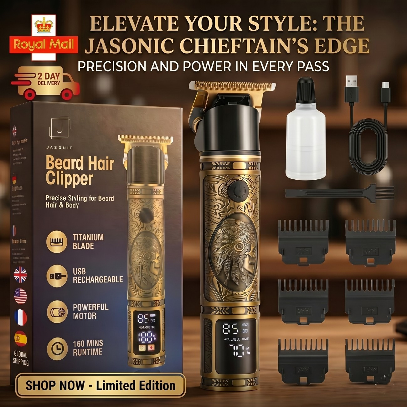 TEMU Beard Trimmers For Men, Cordless Hair Clipper & Beard Shaver, Precision Shaving Machine Electric Shaver For , Usb Rechargeable Hair Trimmer