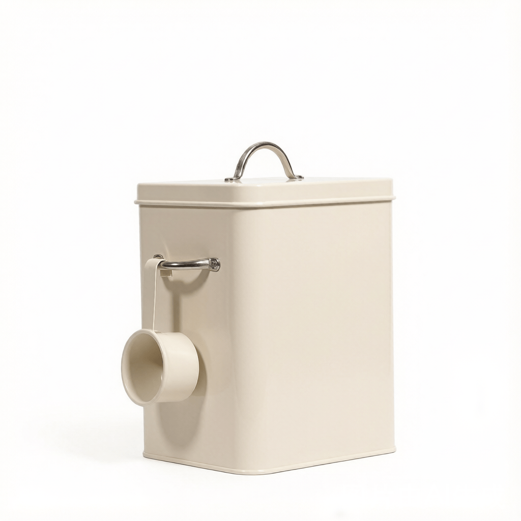 A Metal Laundry Soap Dispenser, Laundry Powder Container Holder With Scoop, For Laundry Room Decor And Space- Laundry Room Organization And Storage, Laundry Powder Container, Canisters