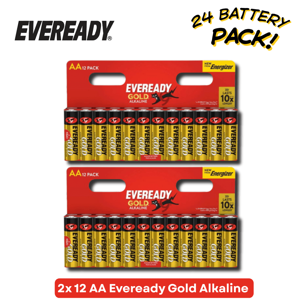 TEMU 2x Gold Aa Alkaline Batteries, Pack Of 12 (24x Batteries In Total)