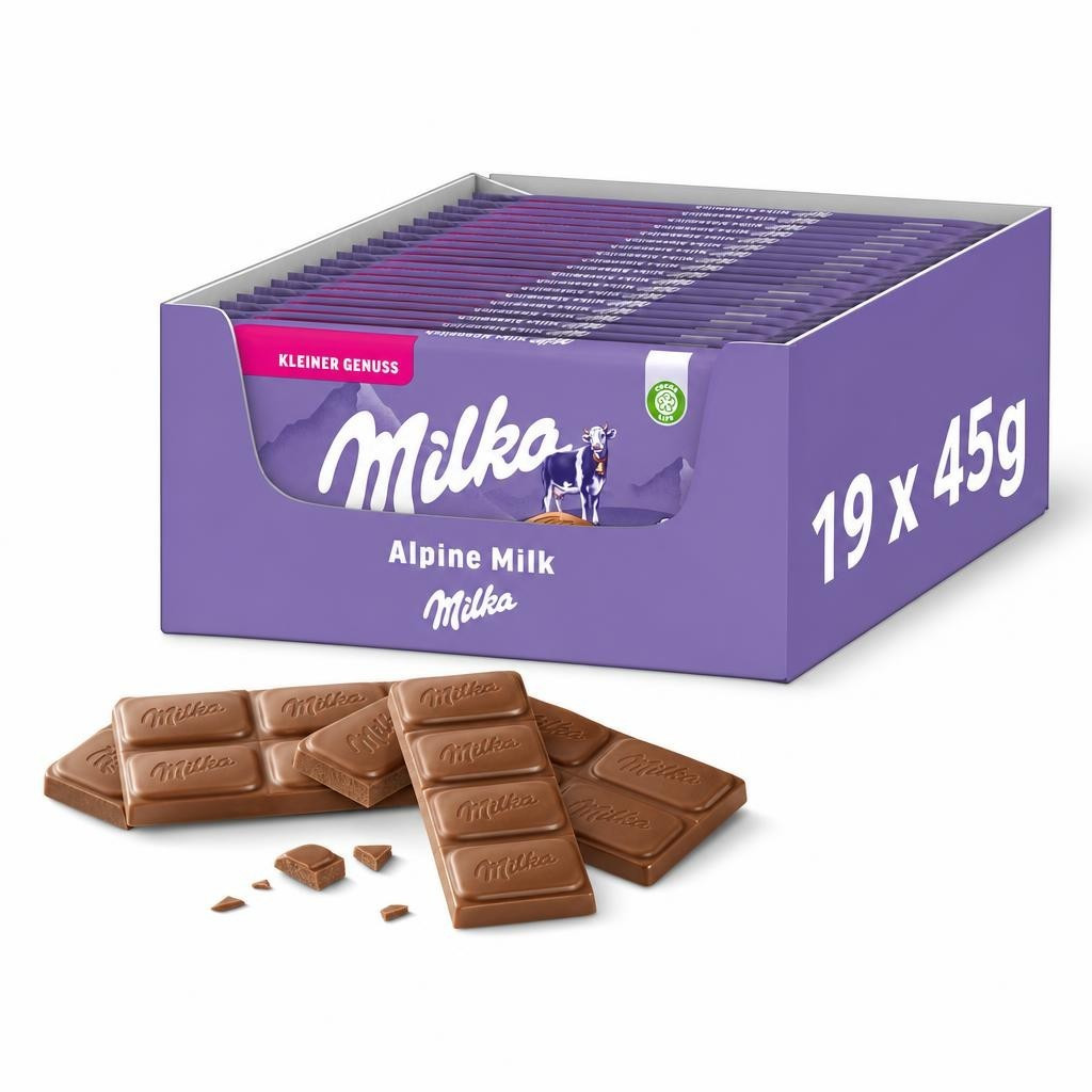 Milka The Little Alpine Milk 19 X 45 G – Delicate Alpine Milk Chocolate In A Convenient Bulk Pack
