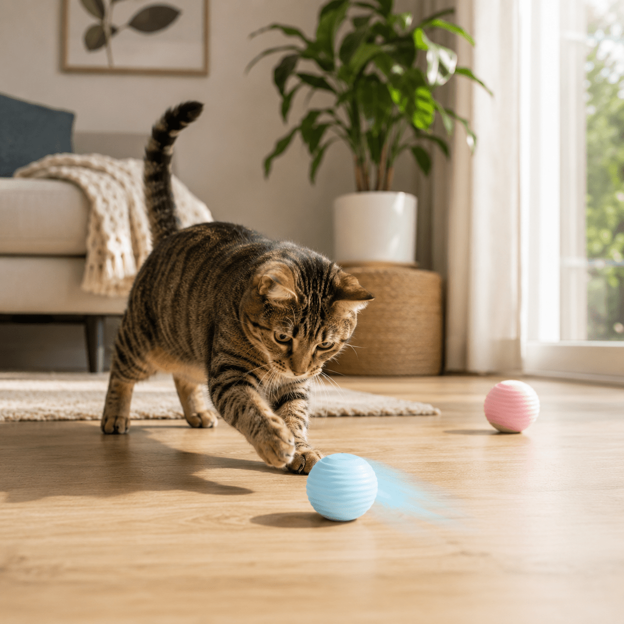 Automatic Motion Cat Ball Toy for Indoor Cats & Kittens