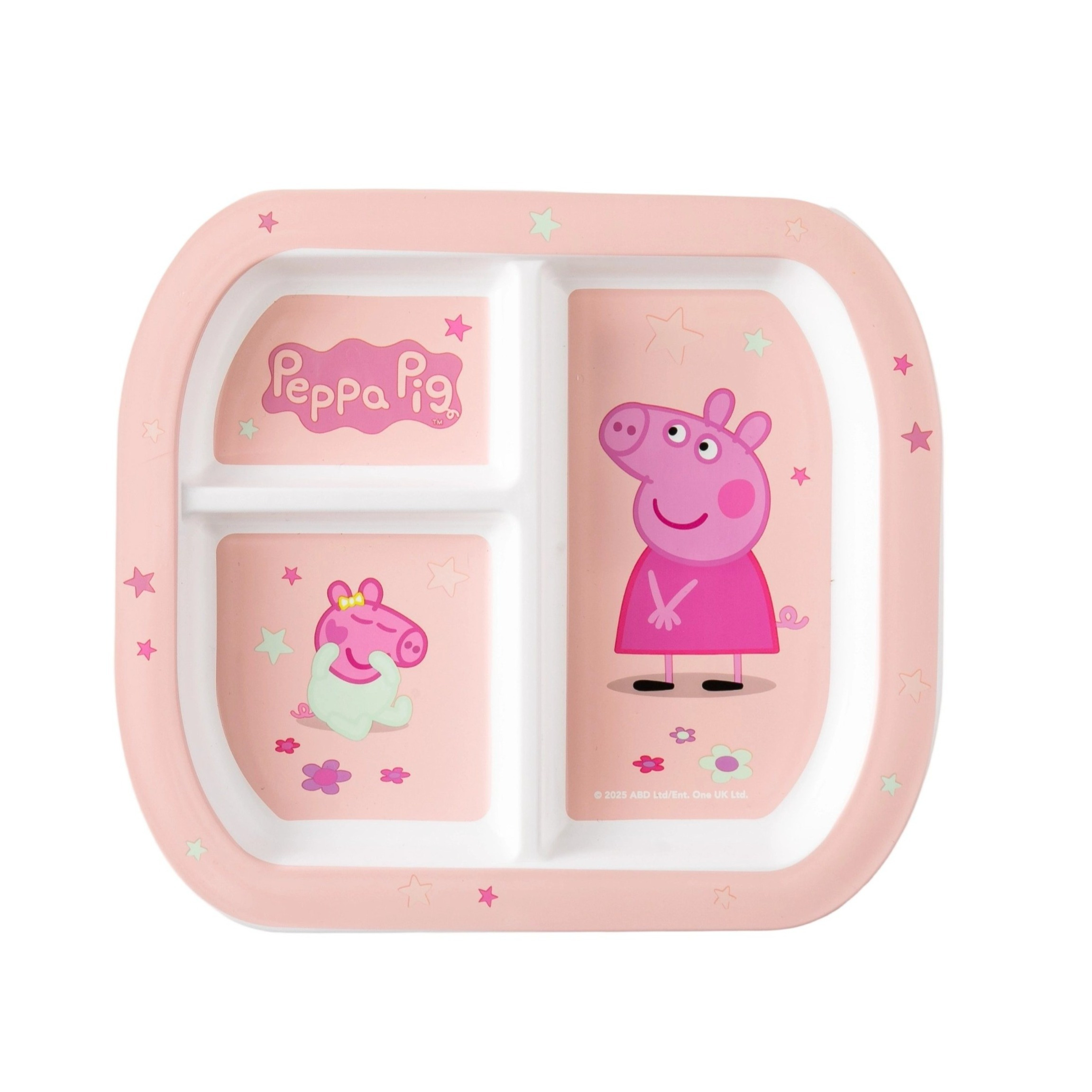 TEMU Pig Plate In Pink With 3 Section Reusable Childrens Kids Toddlers Divided Breakfast Lunch Dinner Plate